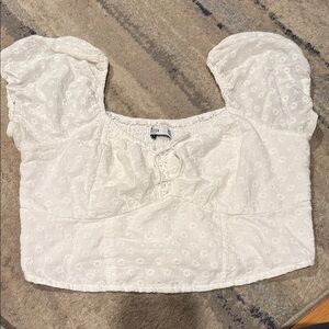 Hollister Cream Puff Sleeve Blouse